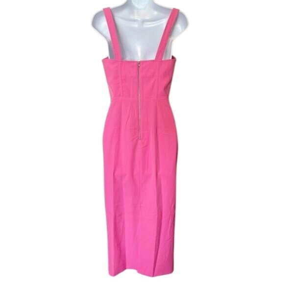 Bardot Fitted Corset Midi Dress Lili Pink Size 4 NWT - Picture 9 of 16